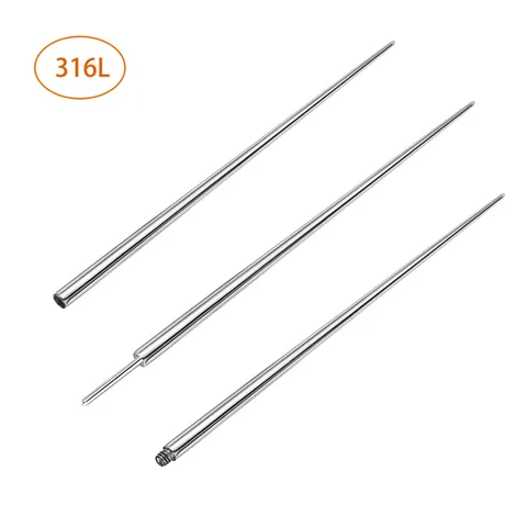 Edelstahl Körper Piercing Führungsnadel Gewinde Piercing Hilfswerkzeug Stift Einsetzstab Für Körper Schmuck Piercing Komponente Ersatz