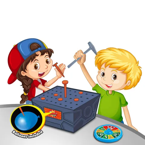 Kids Exploding Balloon Prank Tabletop Game Interactive Hammer Nail Toy Party Family Fun Novelty Board Game Gift