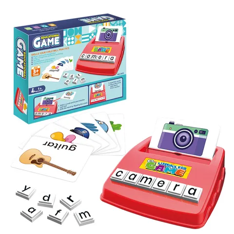 Kids English Learning Machine Word Spelling Alphabet Flash Cards Educational Toy Interactive Desktop Early Education Toy