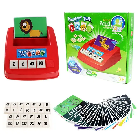 Jouet d'Apprentissage de Reconnaissance de Mots Anglais pour Enfants Tableau d'Orthographe Jeu de Bureau Éducation Précoce