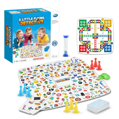 Jeu de Plateau Éducatif pour Enfants Détective Recherche d'Images Entraînement à la Concentration Jouet d'Échecs Volants Cadeau