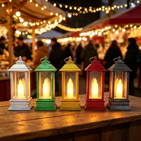 Linterna LED de Navidad Vintage Vela Electrónica Luz Retro Lámpara Colgante para Fiesta de Navidad Decoración de Ambiente Hogar