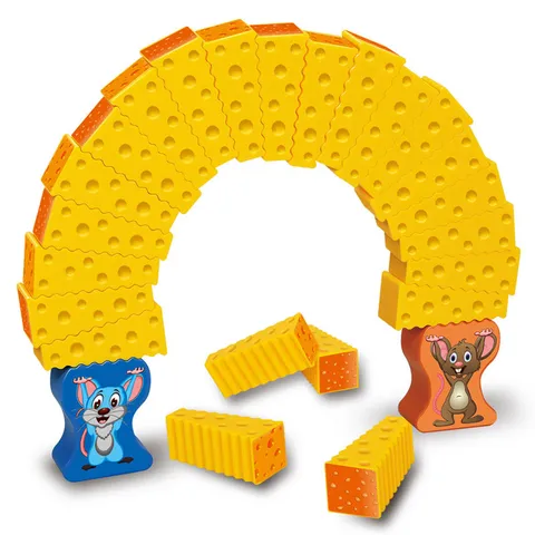 Giocattolo Educativo per Bambini Blocchi Impilabili di Formaggio in Plastica Con Gioco da Tavolo Topo