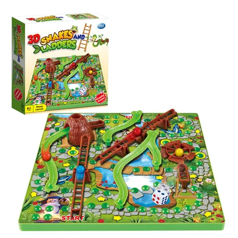 Kids Creative 3D Snakes And Ladders Board Game Educational Parent Child Interactive DIY Stereoscopic Toy Color Box