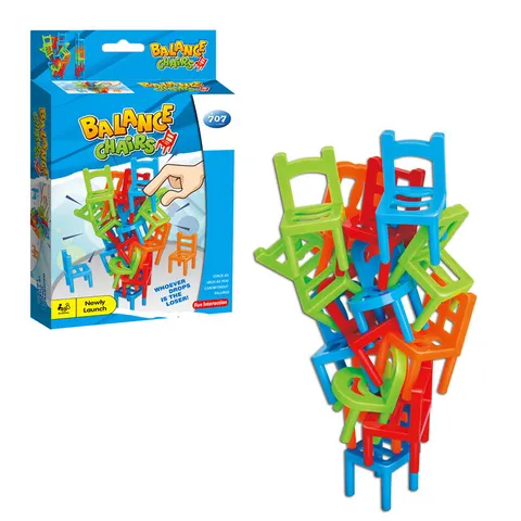 Mini Chaises d'Équilibre Jeu de Plateau Jouet Éducatif Coloré Plastique Empilage Jeu de Société Cadeau de Jouet Interactif Familial
