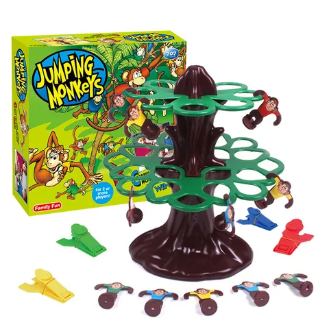 Jeu de Plateau de Singe Sauteur pour Enfants Jeu Éducatif Interactif Parent-Enfant Jouet de Bureau en Plastique