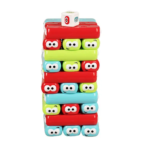 Jeu d'Empilement pour Enfants Blocs de Construction Jouet Interactif Mignon Expression de Bug Plastique Jeu de Table Fête