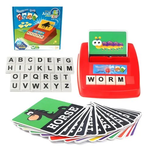 Machine d'Apprentissage d'Anglais pour Enfants Puzzle d'Orthographe de Mots Jeu Éducatif de Bureau Jouet Interactif en Plastique