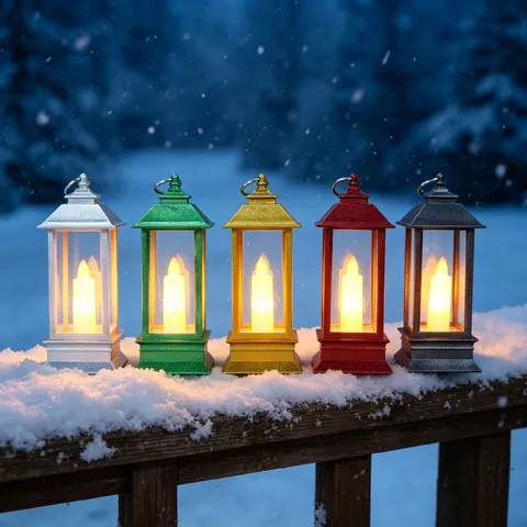 Linterna LED de Navidad Vintage Vela Electrónica Luz Retro Lámpara Colgante para Fiesta de Navidad Decoración de Ambiente Hogar