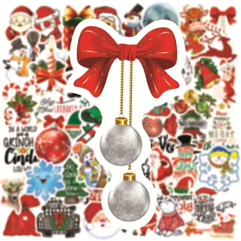 Autocollants de Graffiti de Thème de Père Noël de Noël Autocollants en Vinyle Imperméables Pour Casque Ordinateur Bouteille d'Eau Ordinateur Portable