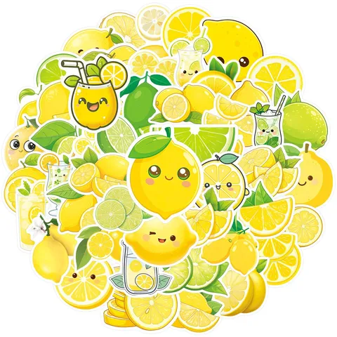 Autocollants Citron d'Été Imperméables PVC Cartoon Fruit Décalcomanies Pour DIY Téléphone Ordinateur Valise Bouteille Décoration