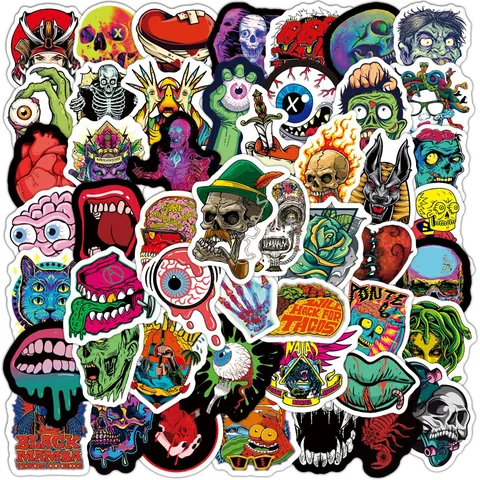 Autocollants de Graffiti de Crâne d'Horreur Imperméables En Vinyle Pour Skateboard Ordinateur Bouteille Casque
