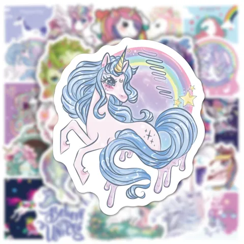 Mignons Autocollants Graffiti Licorne Autocollants Vinyle Imperméables Pour Bouteille D'eau Ordinateur Portable Vélo
