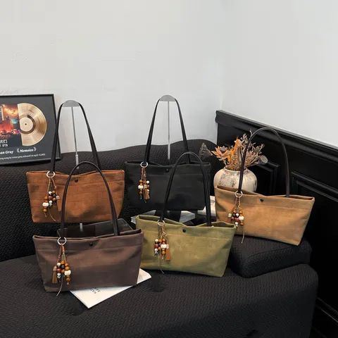 Mode Krokodillennerf Tote Tas Voor Vrouwen Grote Capaciteit Minimalistische Schoudertas PU-leer Woon-werkverkeer Handtas Met Hanger