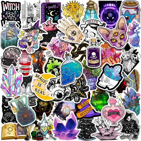 Adesivi per Graffiti Impermeabili Magici Gotici da Farmacista Decalcomanie per Borraccia Laptop Skateboard Valigia Casco