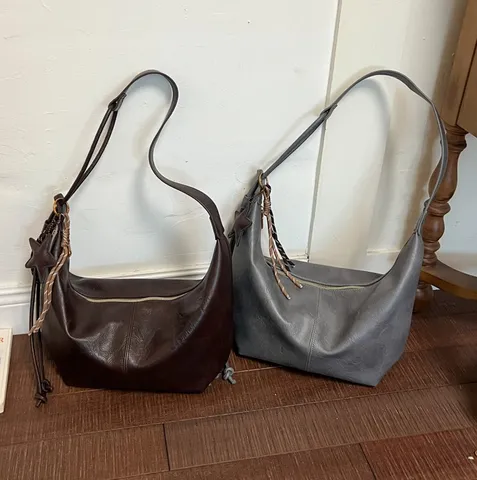 Vintage Dames PU Lederen Schoudertas Retro Hobo Tote Bag Grote Capaciteit Casual Crossbody Tas Effen Kleur Handtas