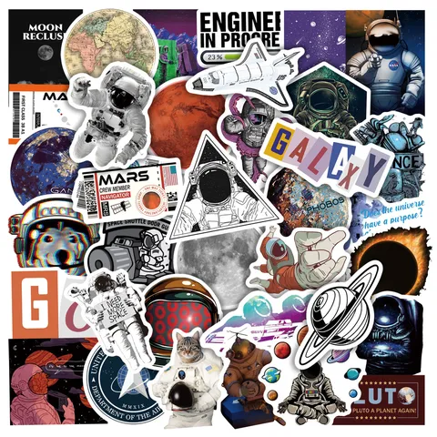 Adesivi Graffiti Astronauta Spaziale Decalcomanie In PVC Impermeabili Per Bottiglia D'Acqua Laptop Valigia Skateboard Casco