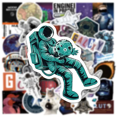 Adesivi Graffiti Astronauta Spaziale Decalcomanie In PVC Impermeabili Per Bottiglia D'Acqua Laptop Valigia Skateboard Casco