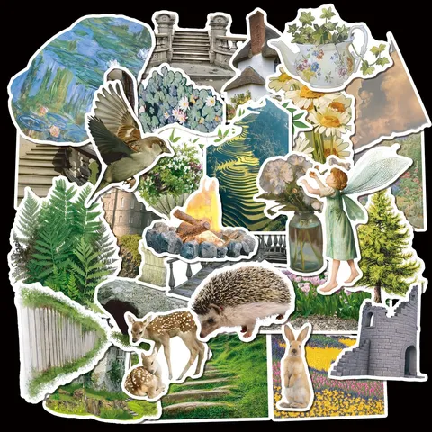 Paesaggio Personaggio Collage Decorativo Graffiti Adesivi Per Bottiglia d'Acqua Skateboard PVC Impermeabile Adesivi
