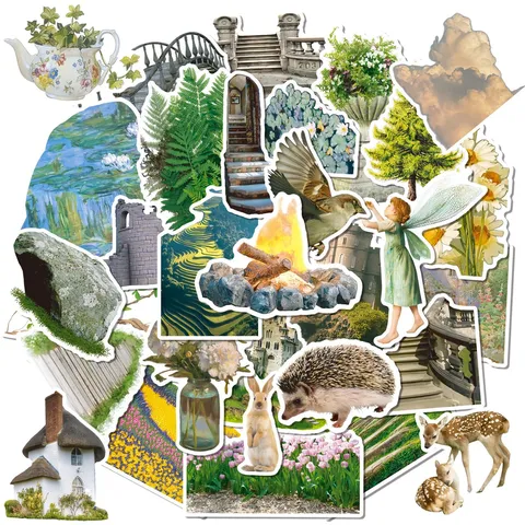 Paesaggio Personaggio Collage Decorativo Graffiti Adesivi Per Bottiglia d'Acqua Skateboard PVC Impermeabile Adesivi