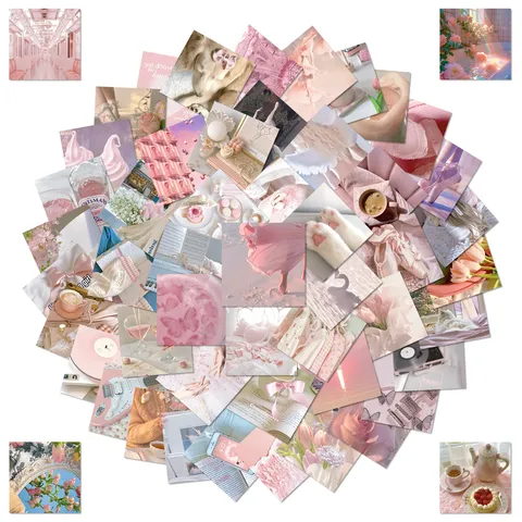 Adesivi Decorativi Impermeabili Ragazza Danza Classica Rosa Diario Estetico Laptop Telefono Bottiglia d'Acqua Decals Set Adesivi Artigianali
