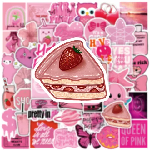Adesivi Graffiti da Ragazza Rosa Impermeabili PVC Decalcomanie di Cartoni Animati Per Bottiglia d'Acqua Laptop Valigia Skateboard Casco Diario