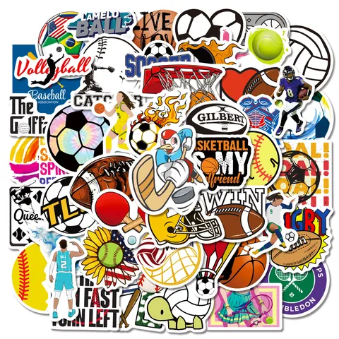 Adesivi Graffiti con Palle Sportive Impermeabili in PVC Adesivi Cartoon per Skateboard Valigia Laptop Adesivo Decorativo