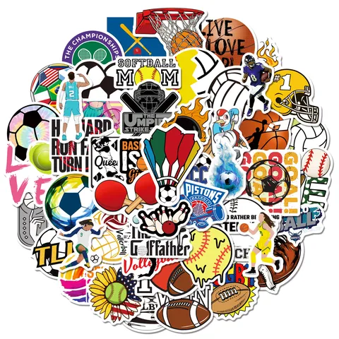 Adesivi Graffiti con Palle Sportive Impermeabili in PVC Adesivi Cartoon per Skateboard Valigia Laptop Adesivo Decorativo