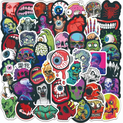 Adesivi Graffiti Horror di Halloween Decalcomanie in PVC Impermeabili per Laptop Skateboard Casco Bagaglio Decorazione