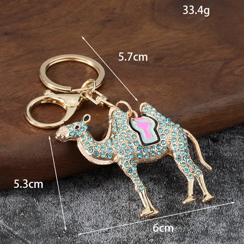 Creative Enamel Rhinestone Camel Keychain Cute Colorful Desert Animal Car Key Ring Alloy Metal Pendant Bag Charm Gift