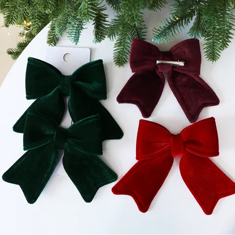 Ciondoli per Albero di Natale con Fiocco in Velluto DIY Oggetti di Decorazione per Festa di Natale Ornamenti Sospesi