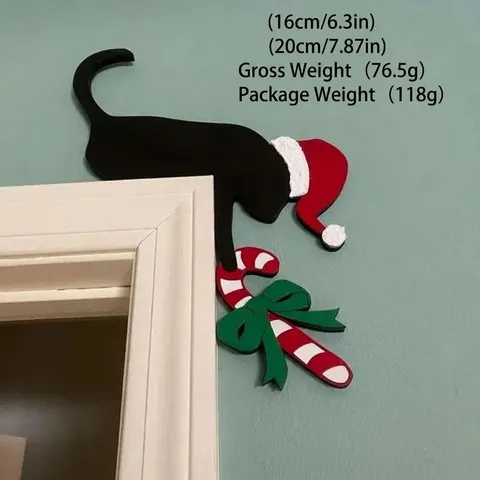 Christmas Door Frame Corner Decoration Santa Claus Reindeer Snowman Wooden Iron Holiday Corner Sign Ornament Home Festive Wall Decor