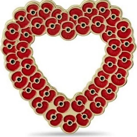 Vintage Red Poppy Flower Heart Brooch Pin Alloy Enamel Memorial Badge For Women Men Remembrance Day Clothing Accessories