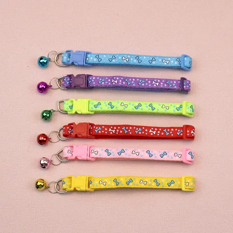 Ρυθμιζόμενο Κολάρο Κατοικιδίων από Νάιλον Χαριτωμένο Σχέδιο Κόκαλο Αστέρι Κουτάβι Γατάκι Λουράκι Λαιμού Με Κουδούνι Μικρός Sku Σκύλος Γάτα