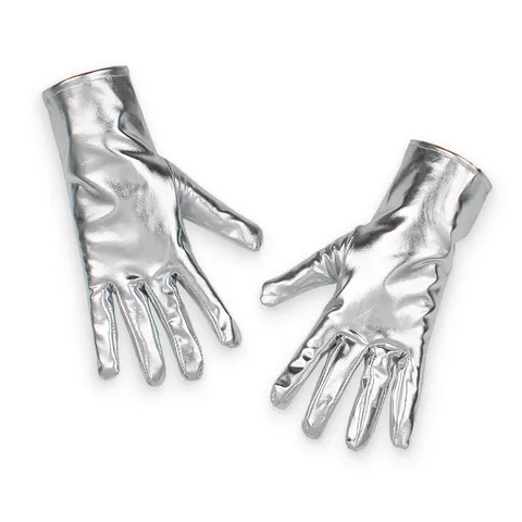 Guantes Cortos de Cuero Patentado para Mujer Estilo Punk Brillante Aspecto Mojado Guantes de Actuación en Escena Accesorios de Disfraces