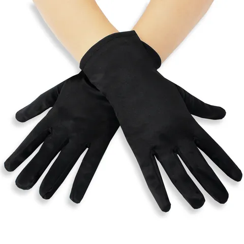 Mujeres Guantes Cortos de Satén Color Sólido Elegante Fiesta Formal Boda Noche Ópera Actuación Guantes
