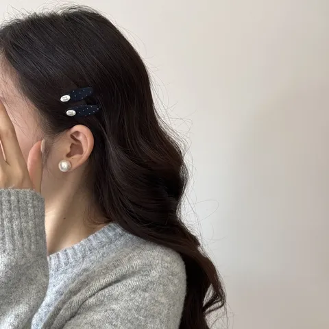 Vintage Cord Punktiert Wassertropfenform Haarklammer Mit Metallschild Für Damen Mädchen Elegant Süß Kopfschmuck Accessories
