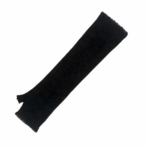 Halloween Cosplay Fiesta Telaraña Oscura Guantes Largos de Encaje de Medio Dedo Mujeres Moda Guantes de Protección Solar