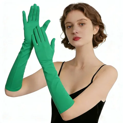 Guantes Largos para Mujer Spandex Poliéster Color Sólido Elegante Etiqueta Actuación en Escena Protección Solar UV