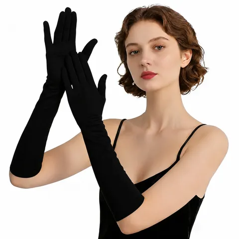 Guantes Largos para Mujer Spandex Poliéster Color Sólido Elegante Etiqueta Actuación en Escena Protección Solar UV