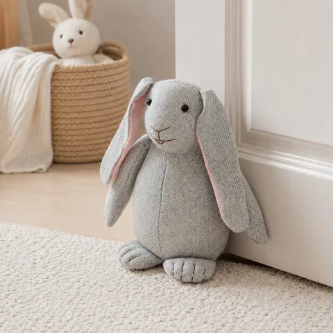 Cute Lop Eared Rabbit Fabric Door Stop Decorative Heavyweight Door Stopper