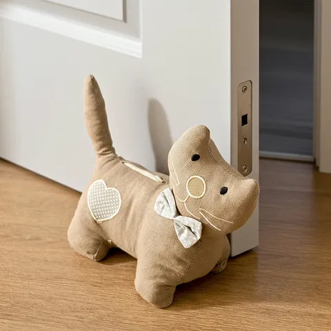 European Cartoon Fabric Cat Door Stopper Cute Animal Draft Stopper Heavyweight Door Wedge Decorative Home Decor