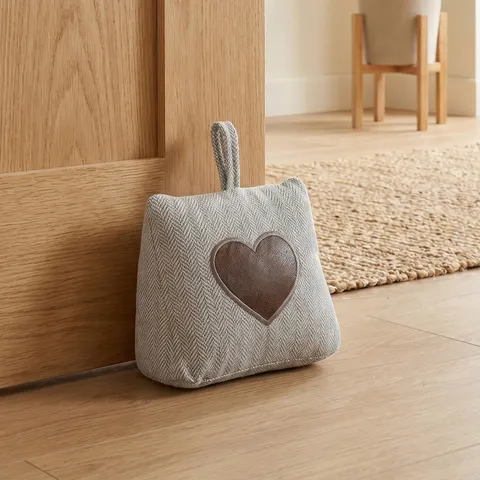 Creative Cute Fabric Door Stopper Heavy Duty Sand Filled Decorative Door Stop With Handle Heart Star Pattern Home Decor