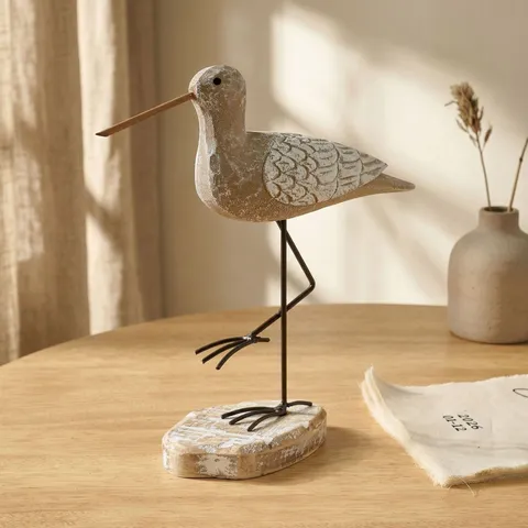 Mediterrane Hölzerne Möwe Figur Handgemachte Holzschnitzerei Tier Tischornament Küsten-Wohnkultur Geschenk