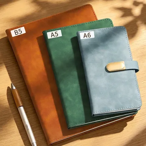 Faux Leather Business Notebook With Metal Magnetic Buckle Pen Loop Lined Journal Diary Office Stationary Gift