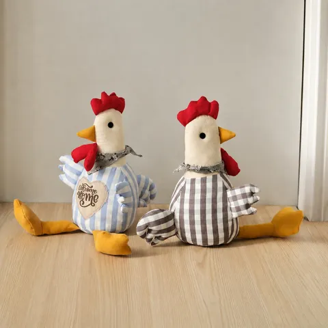 Fermaporta in Tessuto Animale Carino Pollo a Quadri Con Riempimento di Sabbia Fine Fermaporta Ponderato Per Casa
