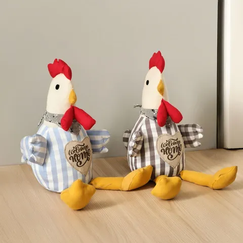 Fermaporta in Tessuto Animale Carino Pollo a Quadri Con Riempimento di Sabbia Fine Fermaporta Ponderato Per Casa
