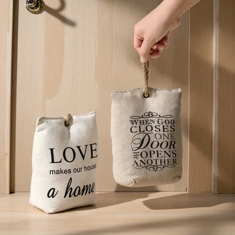 Mediterranean Style Creative Fabric Door Stop Home Decor Windproof Anti-Collision Linen Door Stopper Ornament
