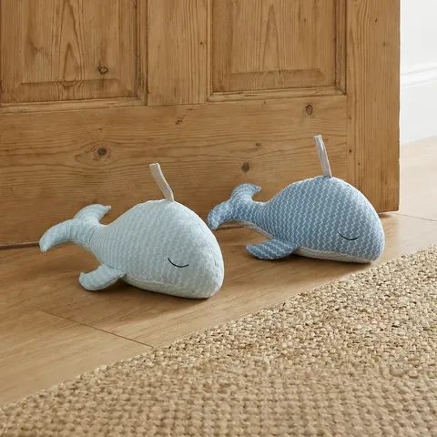 Cute Dolphin Doorstop Fabric Ocean Style Animal Door Stopper Heavy Duty Fine Sand Filled Home Decorative Ornament
