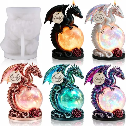 Chinese Dragon Silicone Mold 3D Epoxy Resin Casting Mold For Aromatherapy Candle Gypsum Plaster Home Tabletop Decor